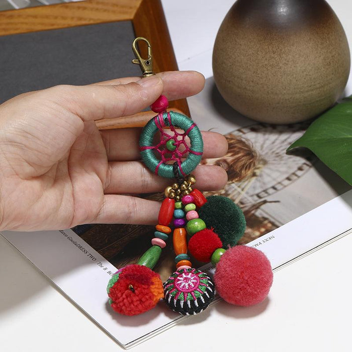 Bohemian Plush pendant bag car Keychains pendant