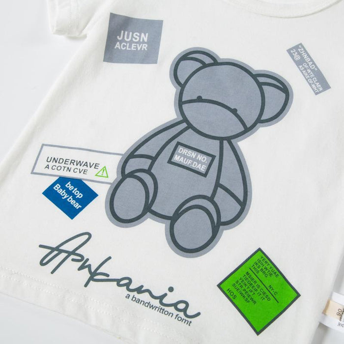 Children's fashion bear print boys