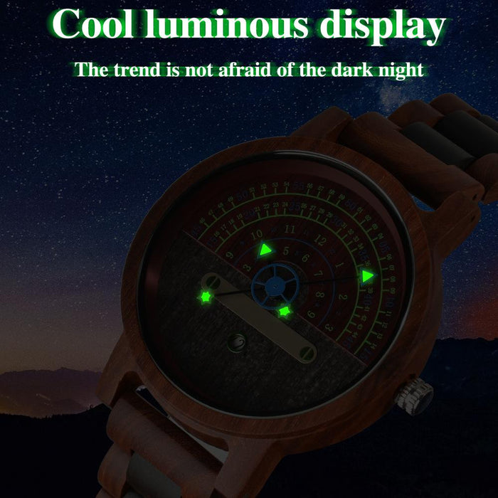 New Leisure Personality Trend Black Technology Concept Wooden Watch