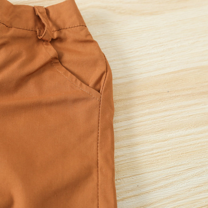 Boy's Dinosaur Printed Short Sleeved Shirt Two-piece Set