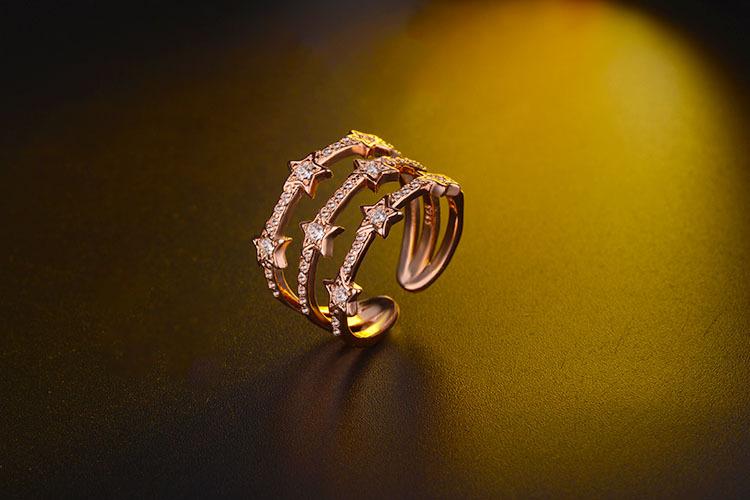 New Simple Small Star Personality Open Ring