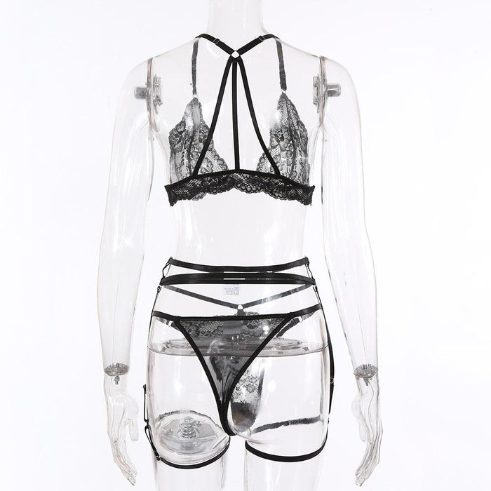 Women's Lace Lingerie Sexy Strappy Underwear Set