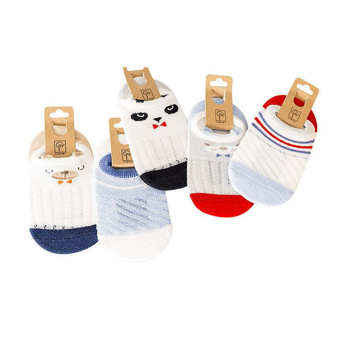 Spring Summer Children's Mesh Cartoon Cotton Boat Socks