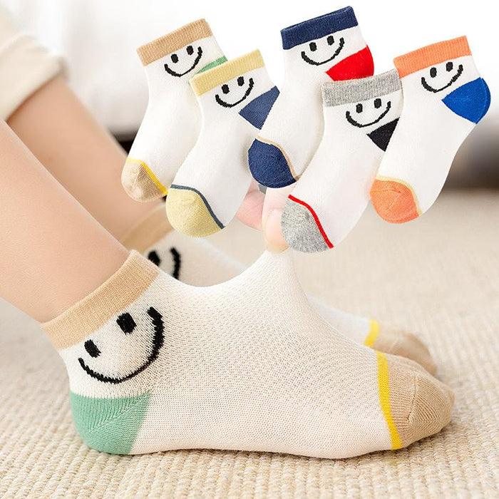 Spring Summer Children's Mesh Cartoon Cotton Boat Socks