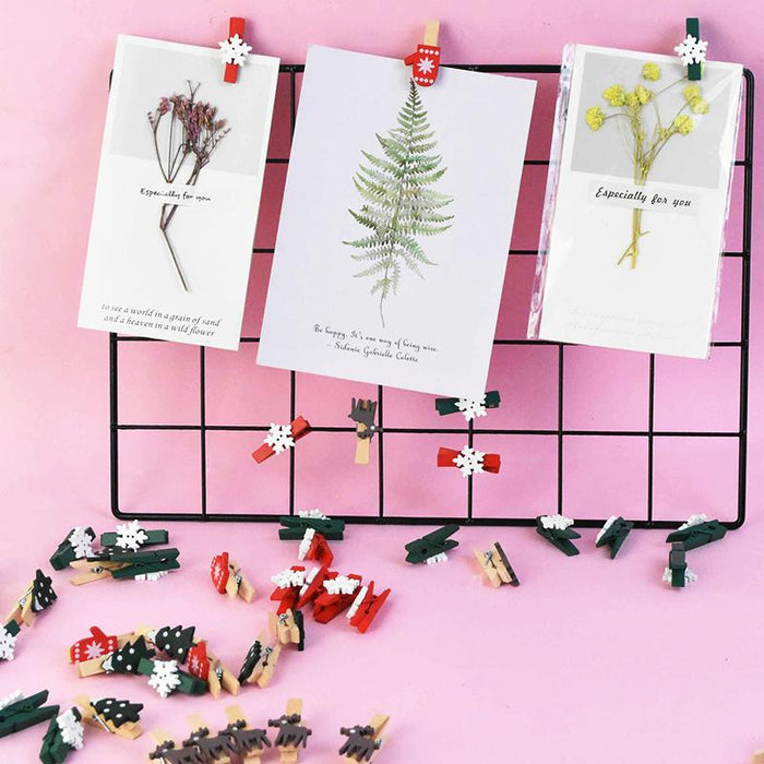 20Pcs/Lot Christmas Tree Elk Goves Wood Clips