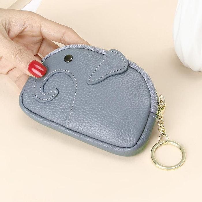 Genuine Leather Cute Elephant Mini Bag Wallet