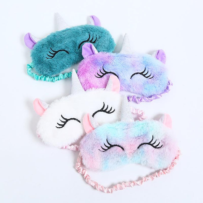 Cartoon Cute Plush Shading Unicorn Blindfold Eye Mask