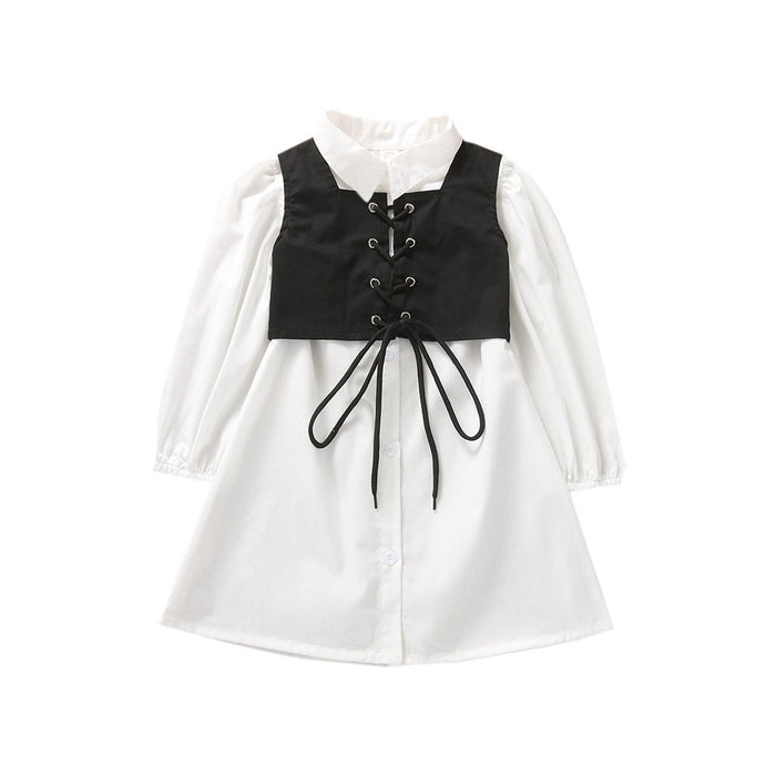 White shirt skirt children's suit