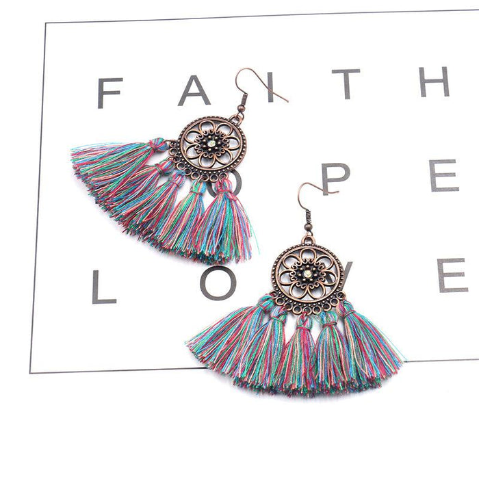 Fashion Creative Bohemian Scalloped Tassel Earrings