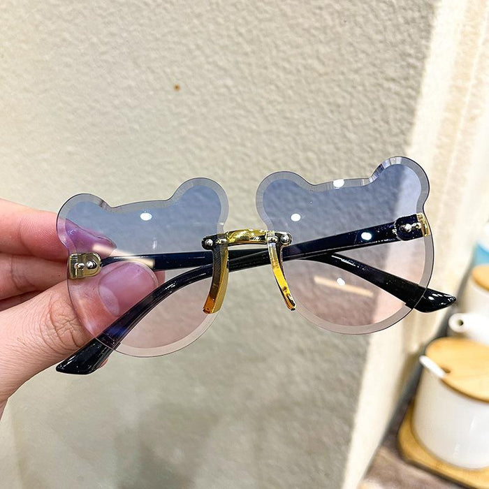 Frameless bear children's sunglasses and sunglasses