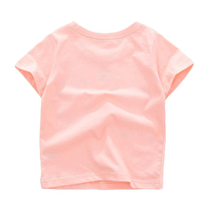 Children's Short Sleeved Children's T-shirt Cotton Round Neck Girls' T-shirt