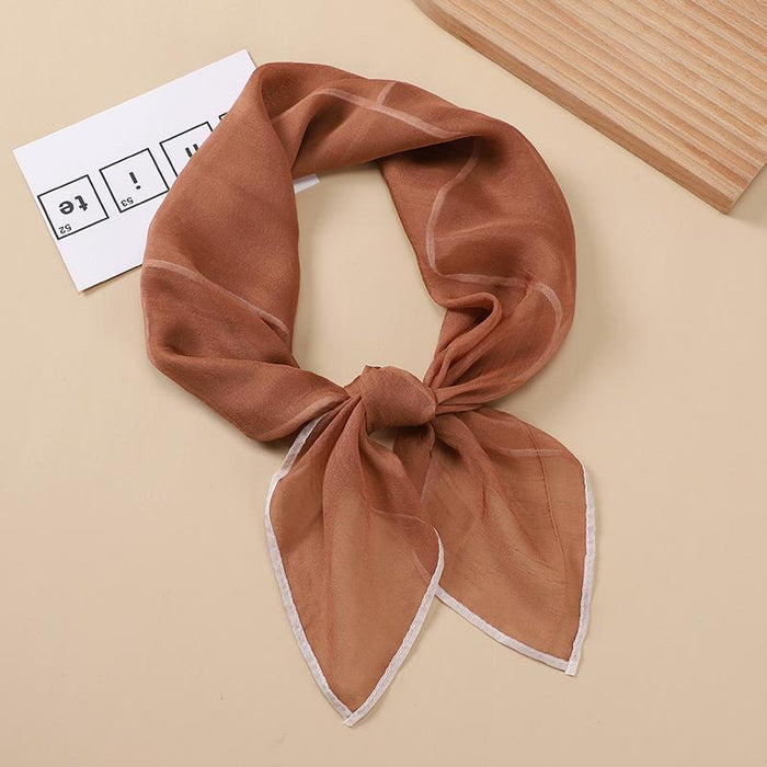 Simple Style Solid Color Thin Cloud Yarn Small Square Scarf