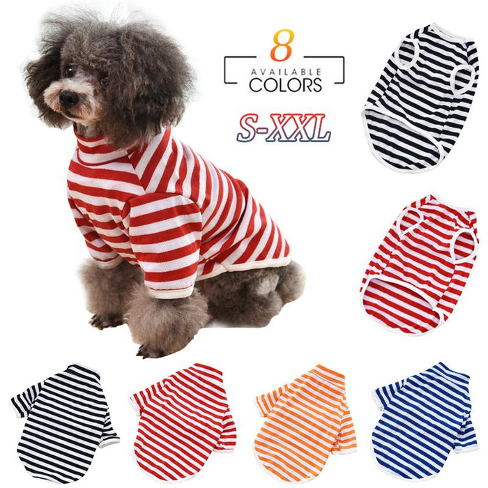 Summer dog clothes small and medium dog pet striped cotton