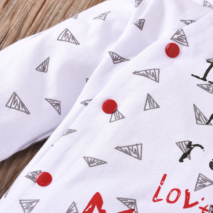 White long sleeved printed BODYSUIT