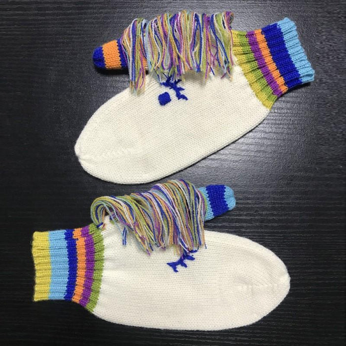 Unicorn Cartoon Winter Warm Knitted Gloves