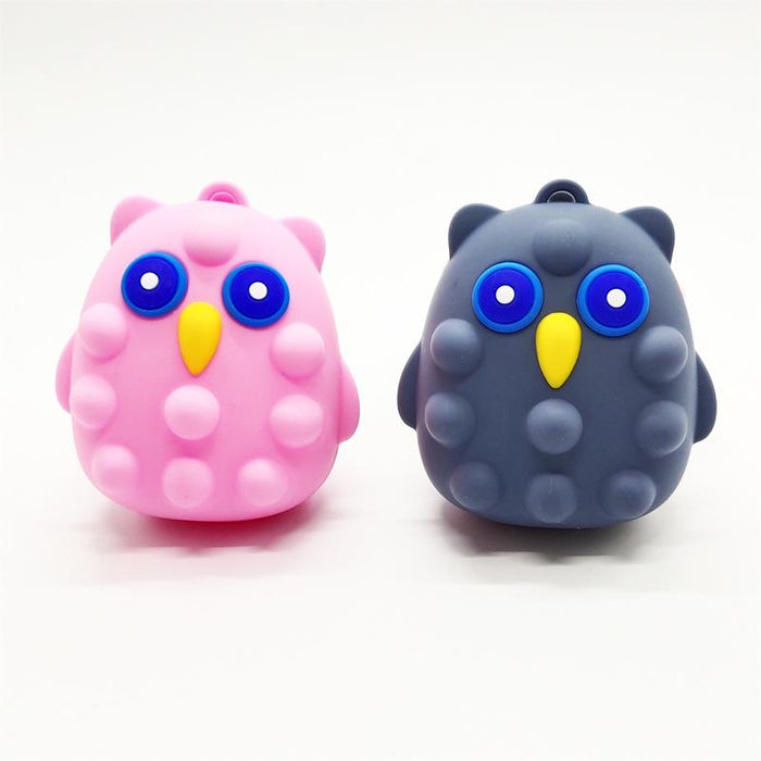 Kids 3D Owl Silicone Grip Ball Toys