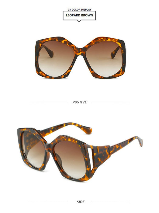 Large frame irregular Sunglasses