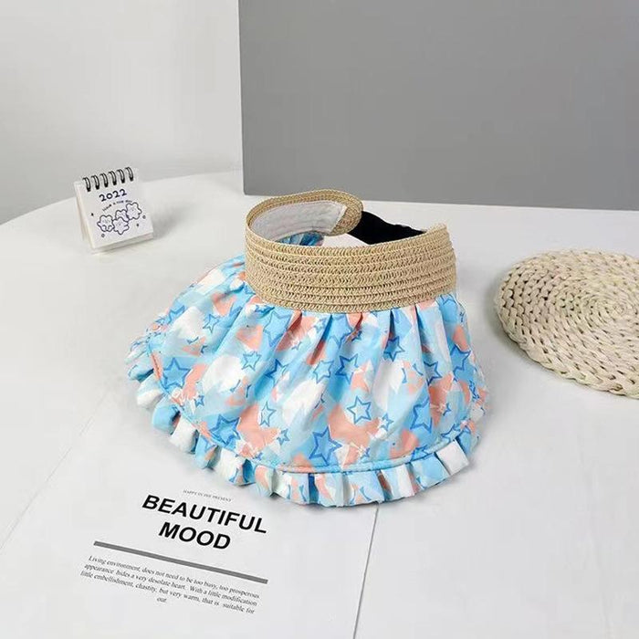 Summer Fashion Pleated Edge Foldable Children's Empty Top Hat
