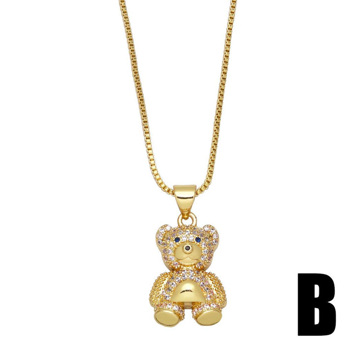 Cute Animal Bear Pendant Necklace