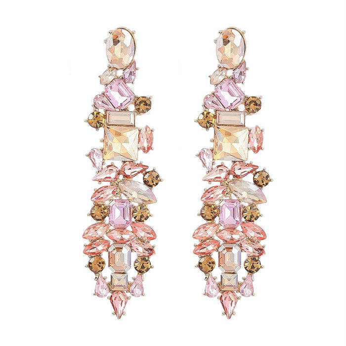 Fashion Exaggerated Rhinestone Long Geometric Earrings