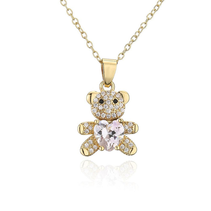 New Mini Gold Love Bear Pendant Necklace