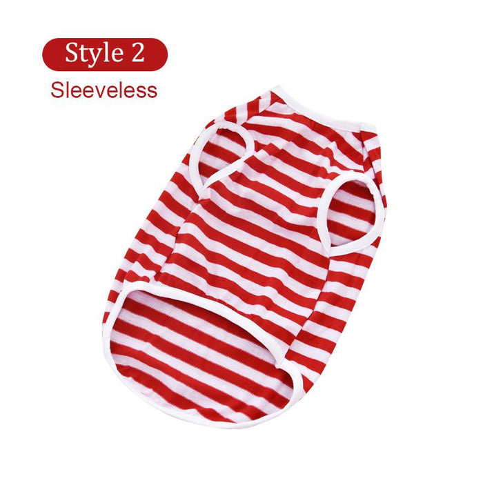 Summer dog clothes small and medium dog pet striped cotton