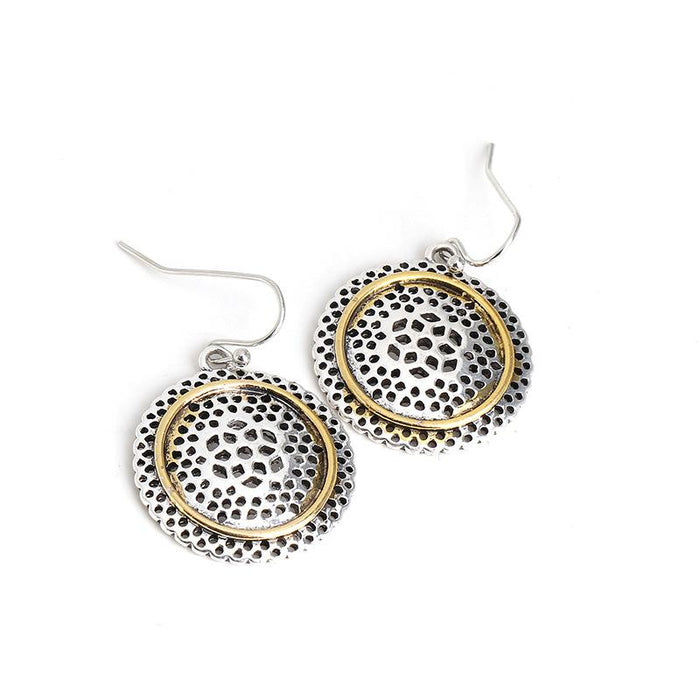 Simple Circular Hollowed Out Retro Female Earrings Accessories