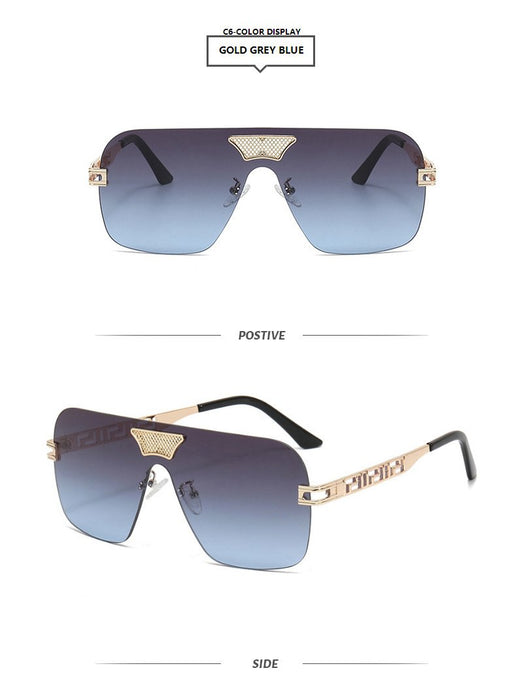 Metal integrated sheet chain frameless avant-garde Sunglasses
