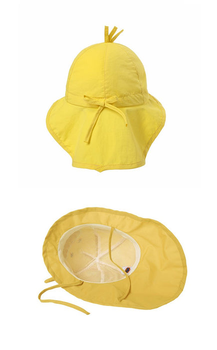 Cartoon Little Yellow Duck Outdoor Sunscreen Thin Children's Shawl Hat