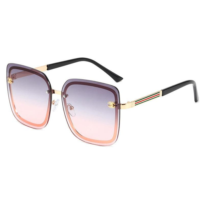 Large frame frameless UV proof Sunglasses