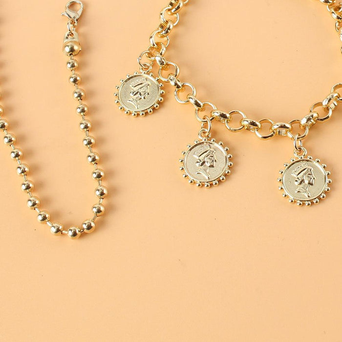 Simple Fashion Gold Bead Double Layer Women's Bracelet Accessories