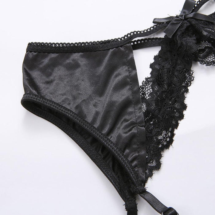 Women's Sexy Lingerie Lace Garter Underwear Three-piece Set