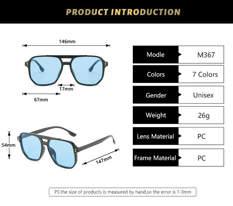 Frame double beam meter nail Sunglasses