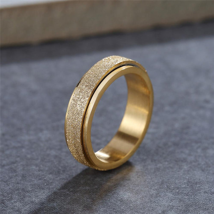 Fashion Simple Double-layer Rotating Titanium Steel Ring