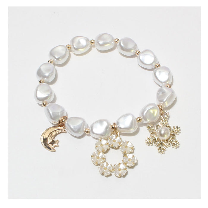 New Women's Irregular Pearl Heart Bow Bracelet Accessory