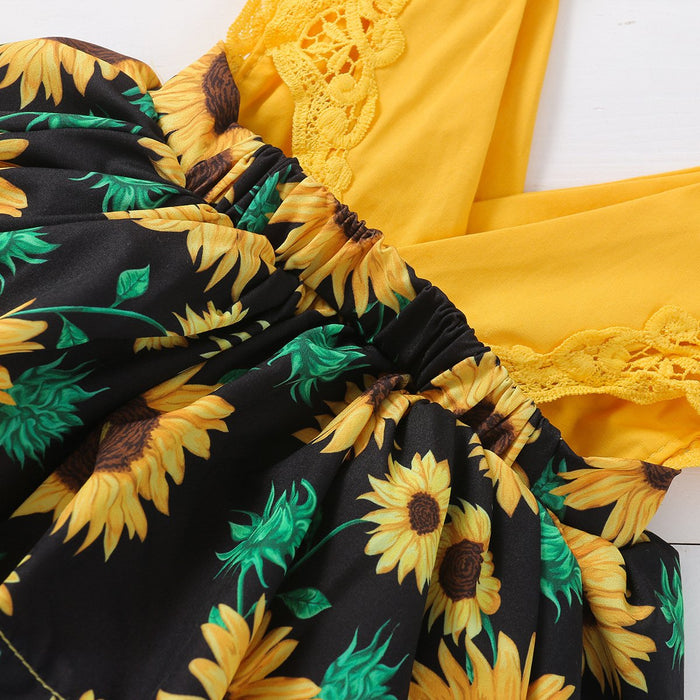 V-neck fashion split sunflower triangle