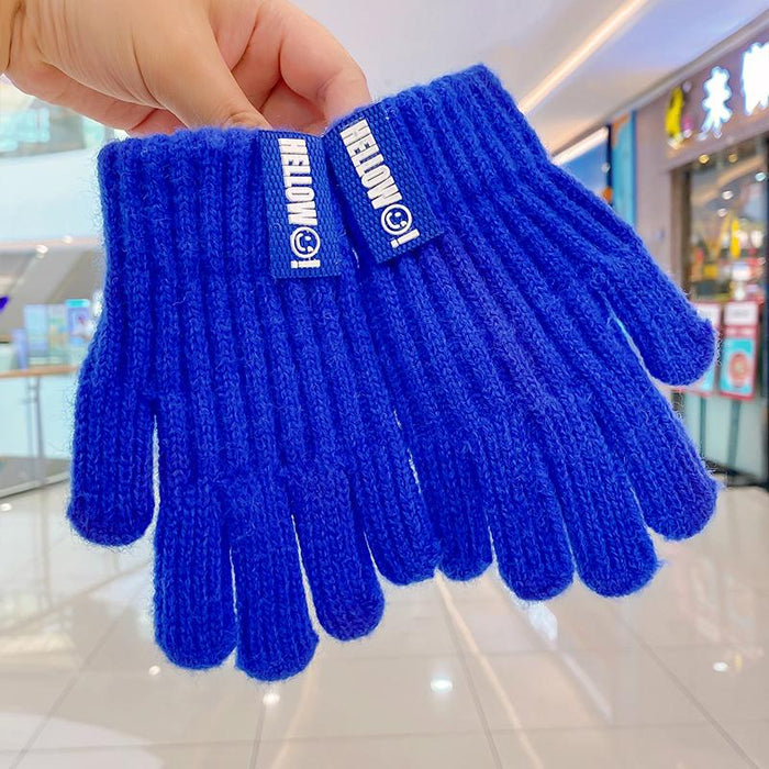 Winter Baby Sweet Cartoon Knitted Yarn Keep Warm Gloves