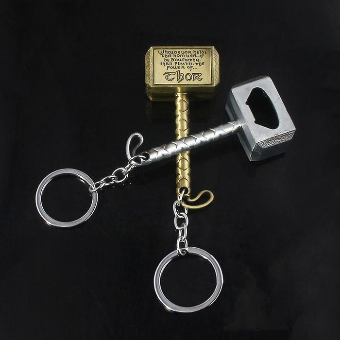 Creative Thor Hammer Bottle Opener Key Chain Metal Pendant