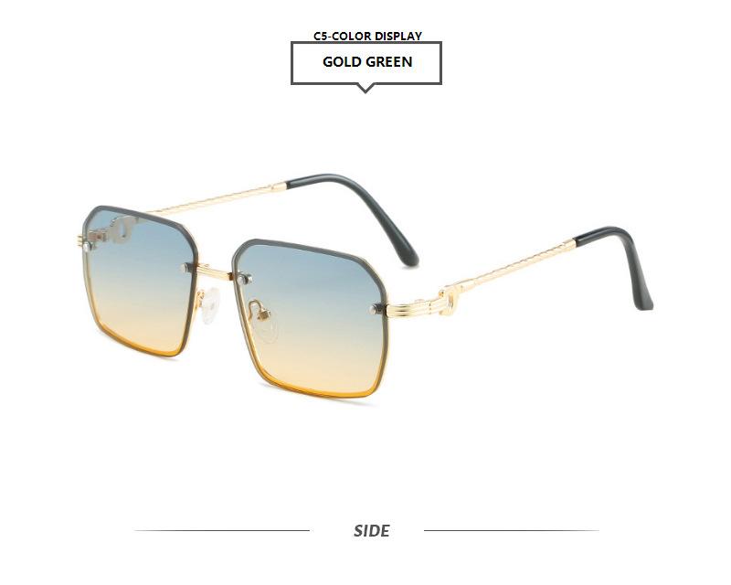 Square small frame Vintage Metal Sunglasses