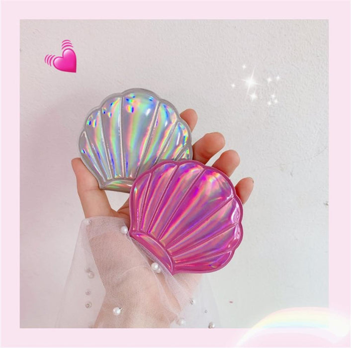 Dream Laser Color Girl Heart BLING Shell Fairy Mirror Portable Double-sided Makeup Accessories