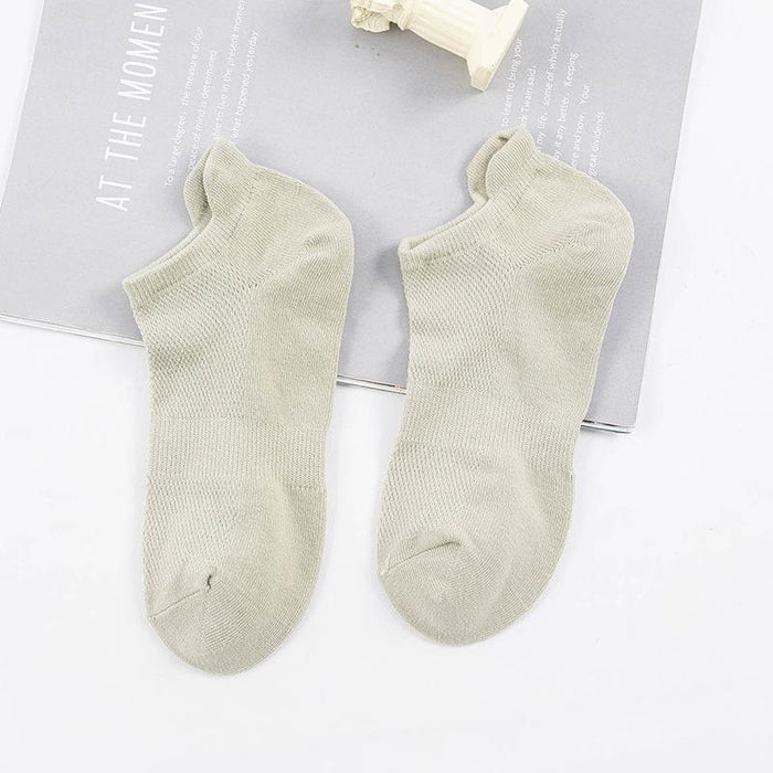 Summer Thin Socks Solid Color Sweat Absorbing Breathable Boat Socks