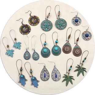 Women's Boho Vintage Bronze Metal Engraved Earrings