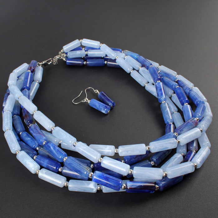 Female Jewelry Two-color Cylindrical Necklace