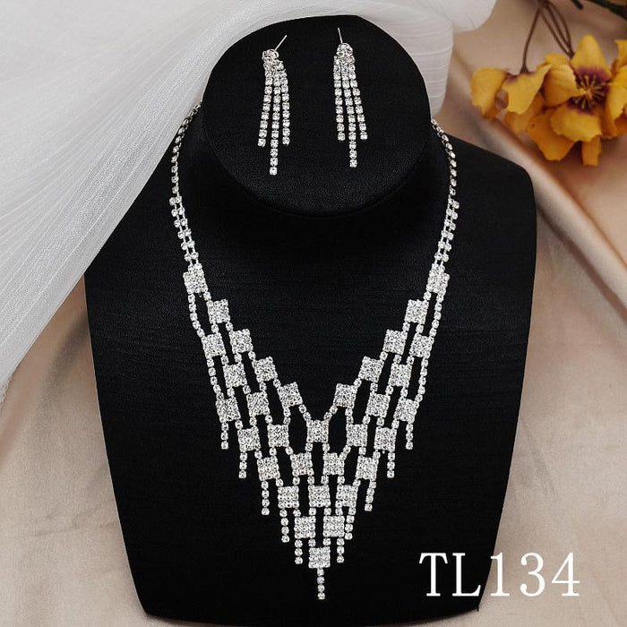 New women's Jewelry Wedding Dress Earrings Necklace Set