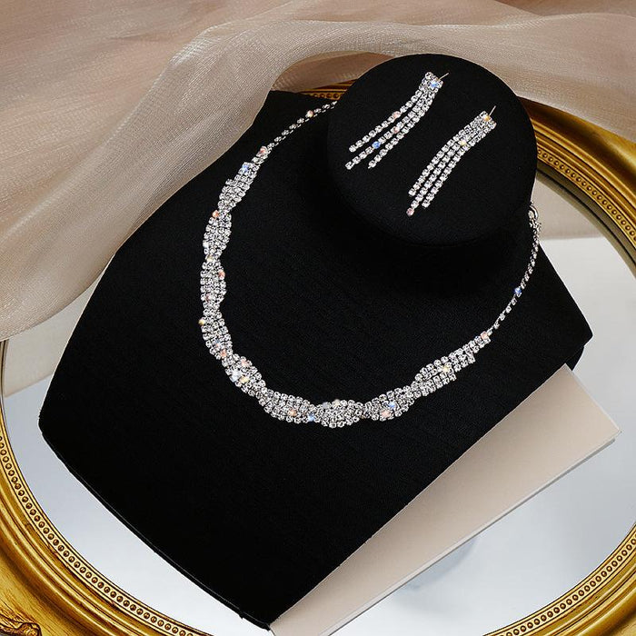 Fashion Woven Women's Jewelry Necklace Earring Set