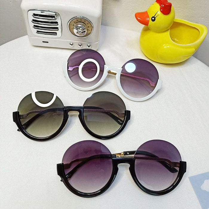 Fashion Round Lens Half Frame Children's Sunglasses