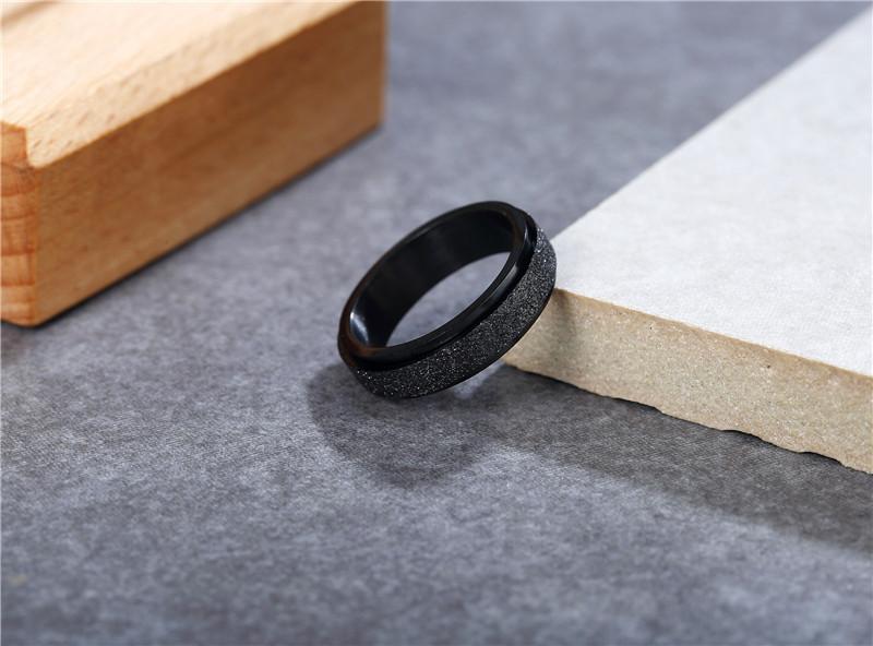 Fashion Simple Double-layer Rotating Titanium Steel Ring