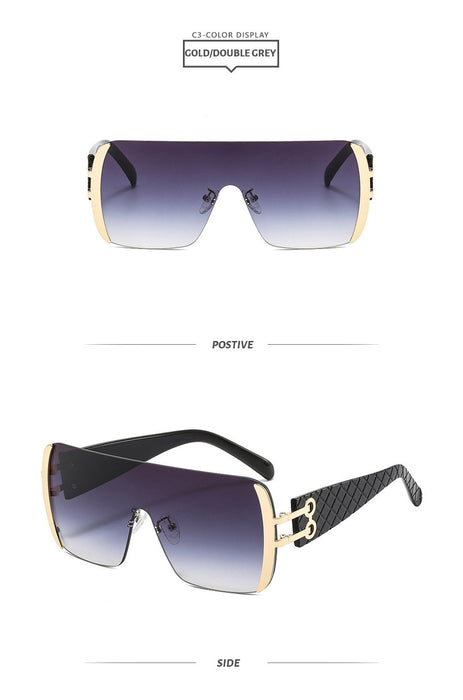 Metal conjoined Sunglasses gradient UV protection