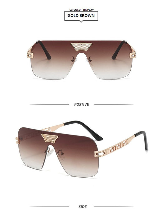 Metal integrated sheet chain frameless avant-garde Sunglasses