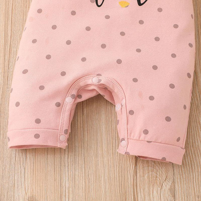 Newborn Baby Pink Cute Letter Jumpsuit